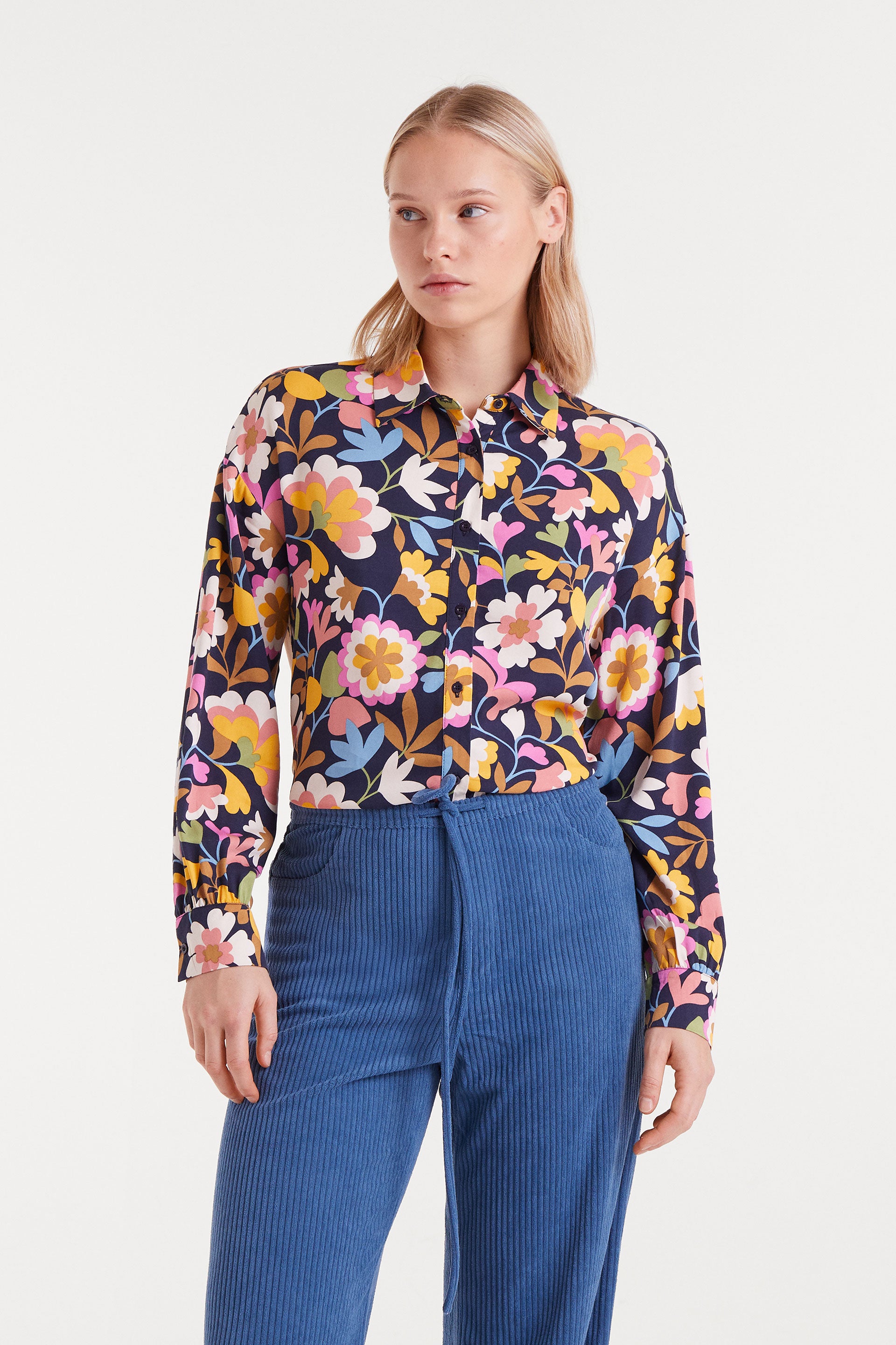 Floral Print Shirt Blouse