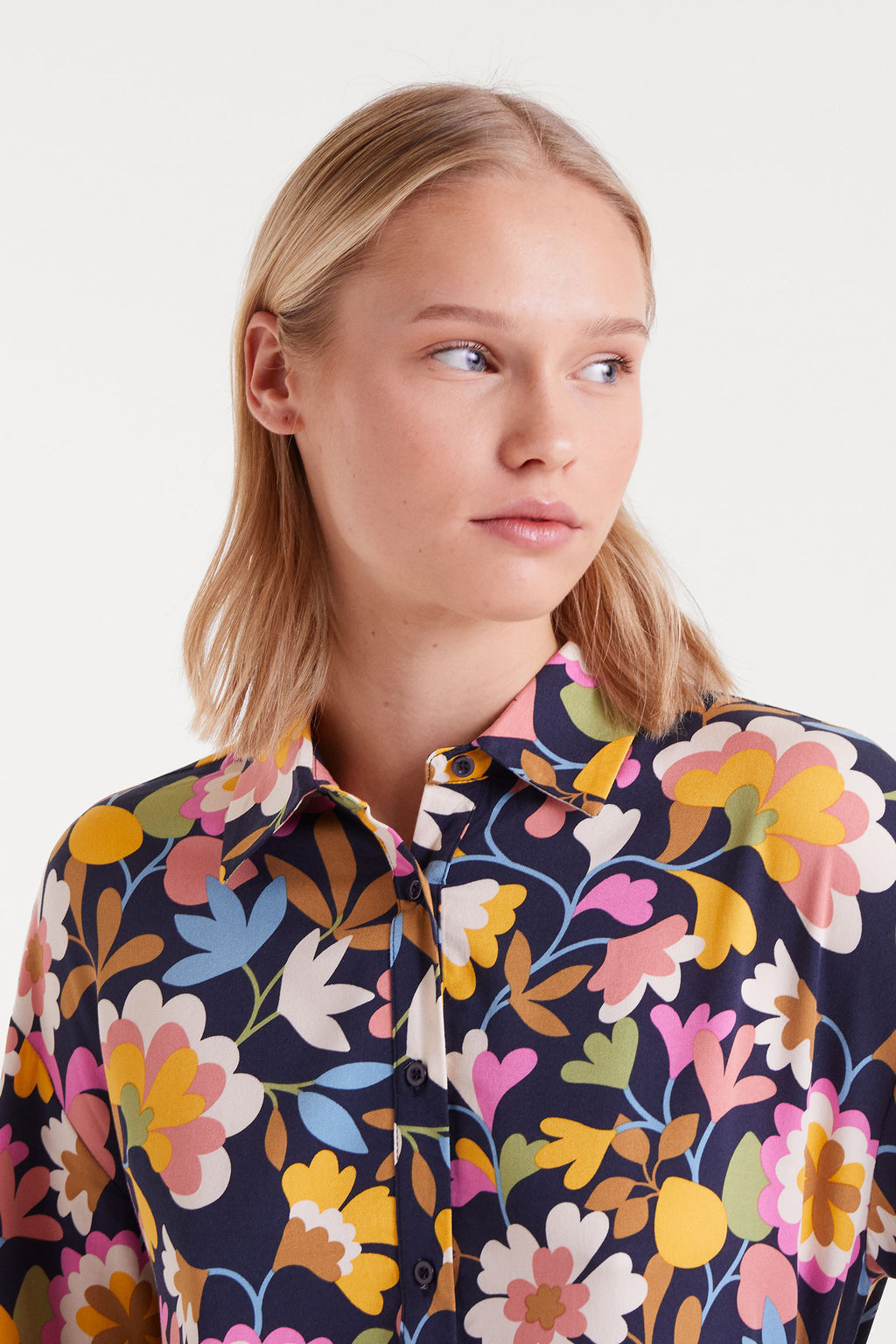 Floral Print Shirt Blouse