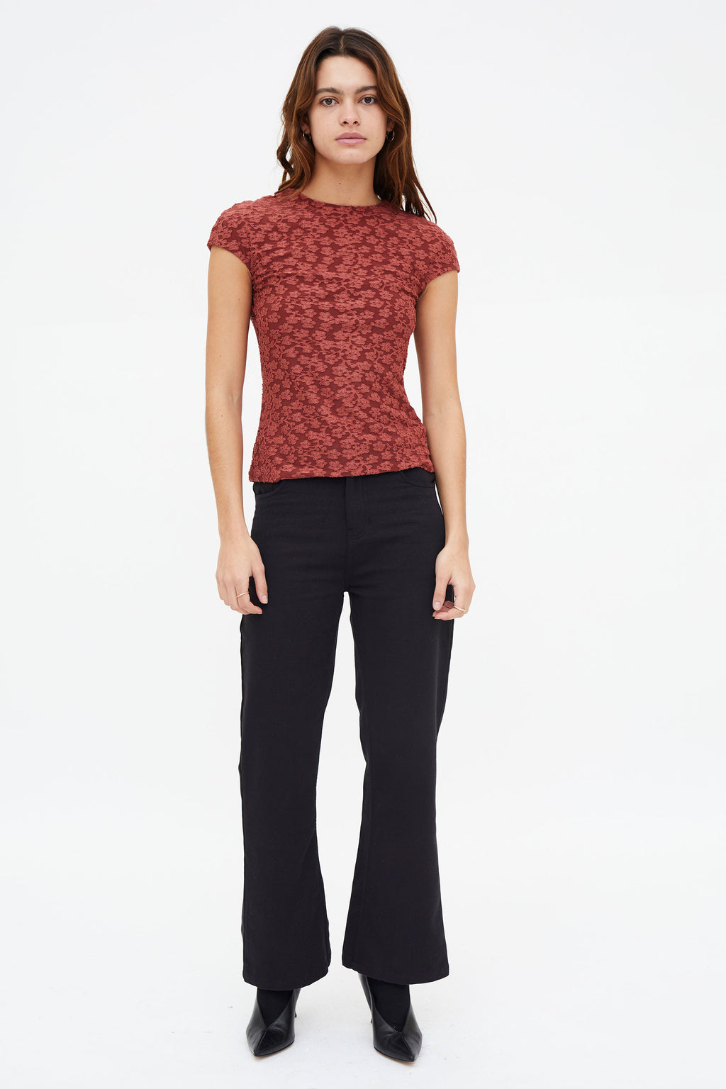 Cap Sleeve Floral Top
