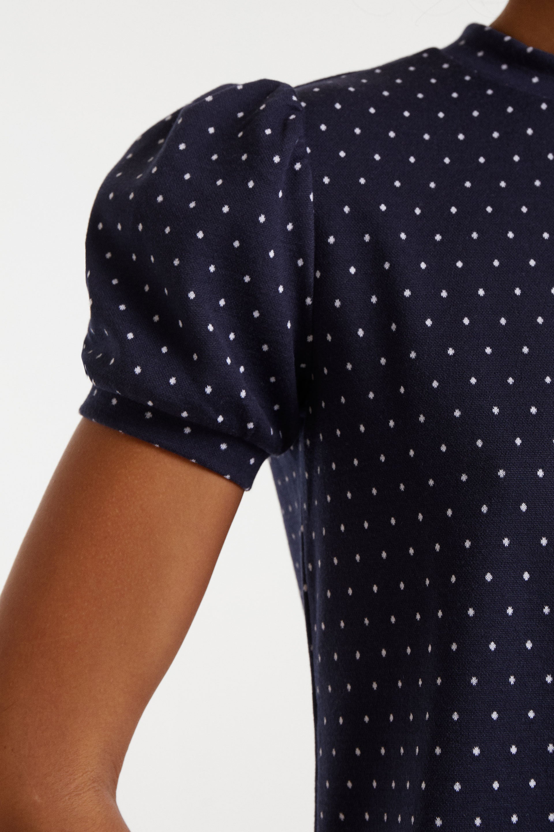 Polka Dot Puff Sleeve Top