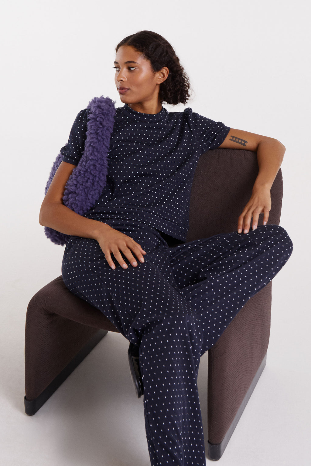 Polka Dot Puff Sleeve Top