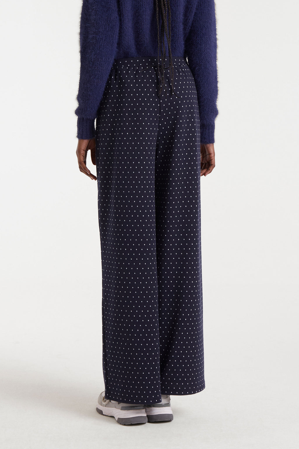 Navy Polka Dot Trousers