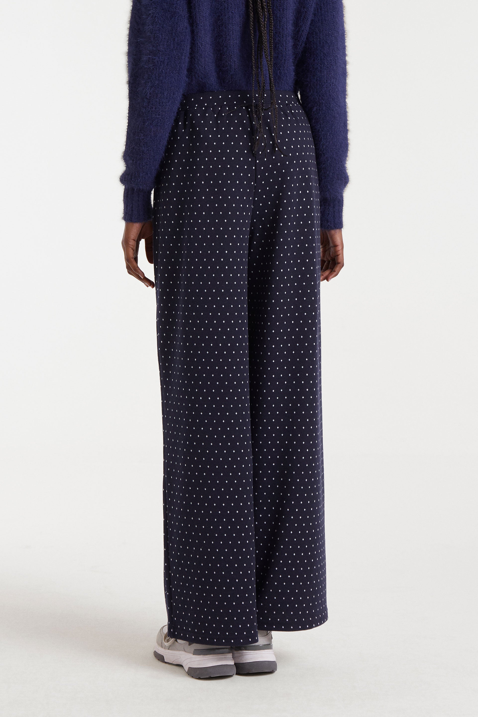 Navy Polka Dot Trousers