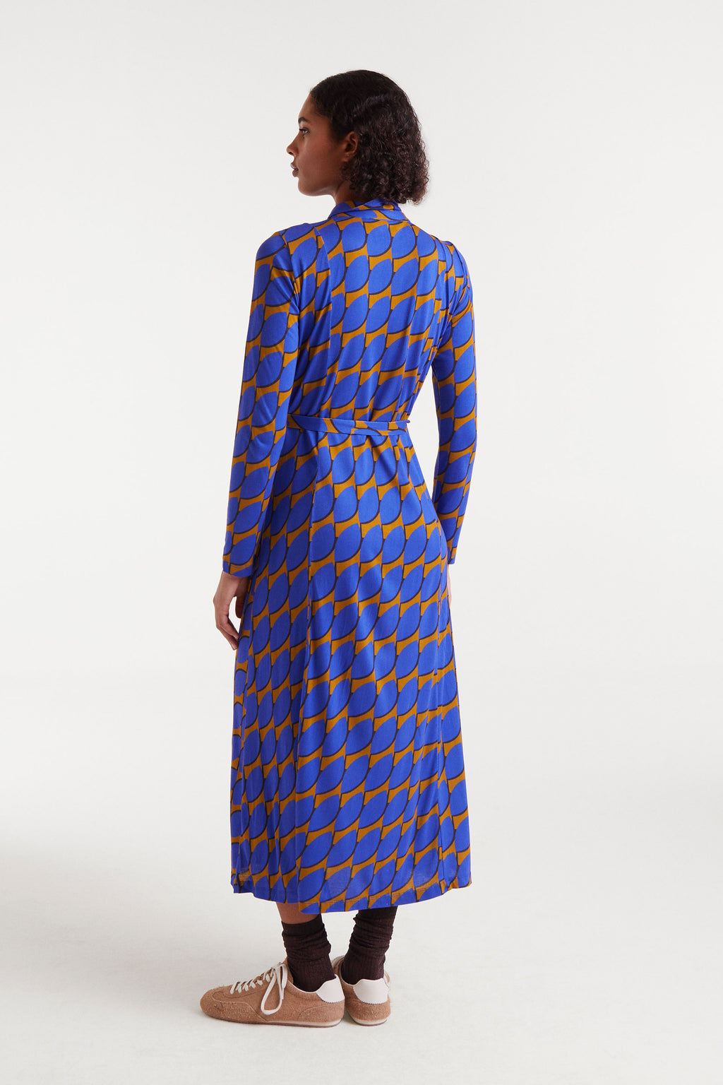 Long Blue and Mustard Dress