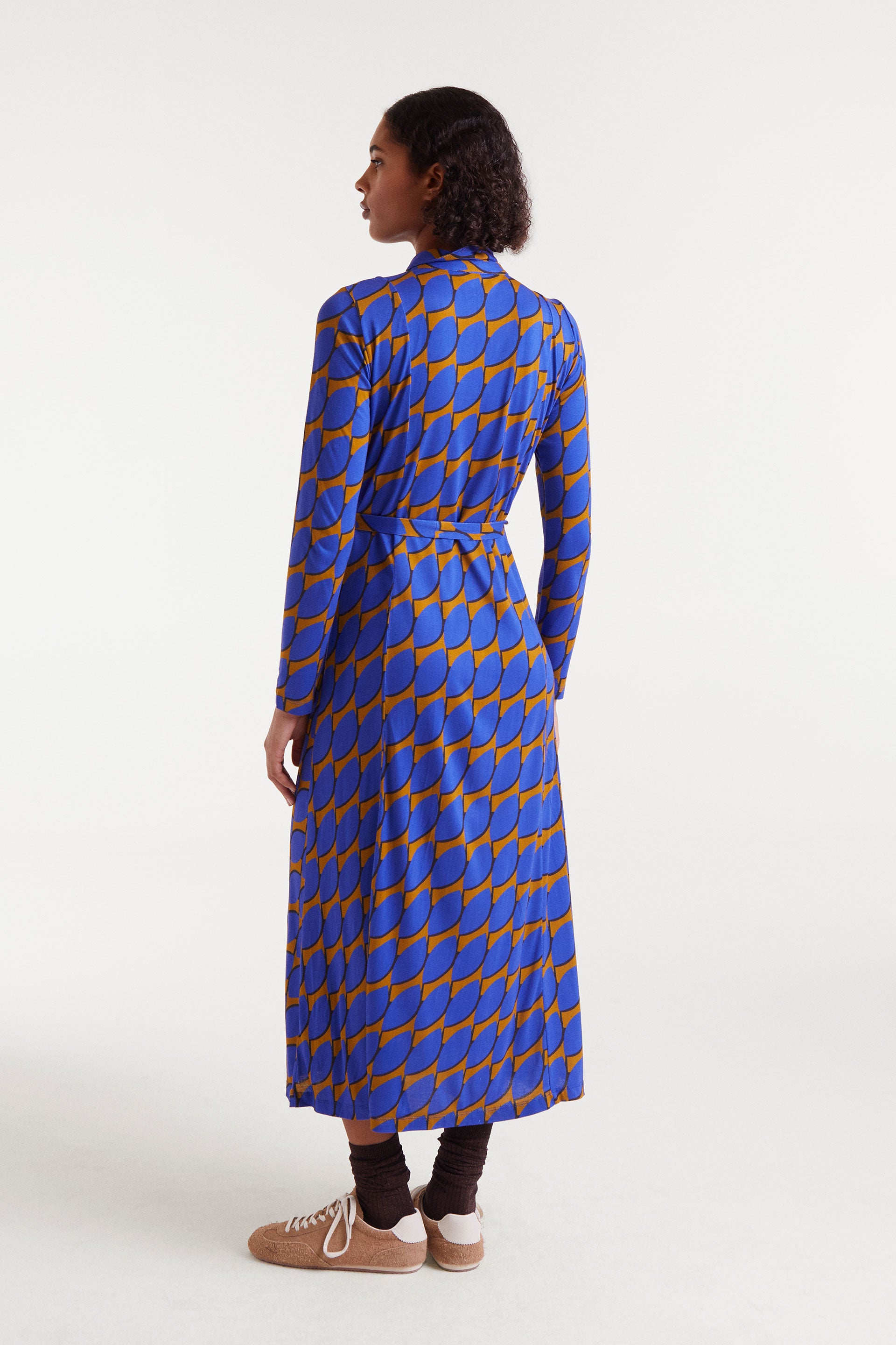 Long Blue and Mustard Dress