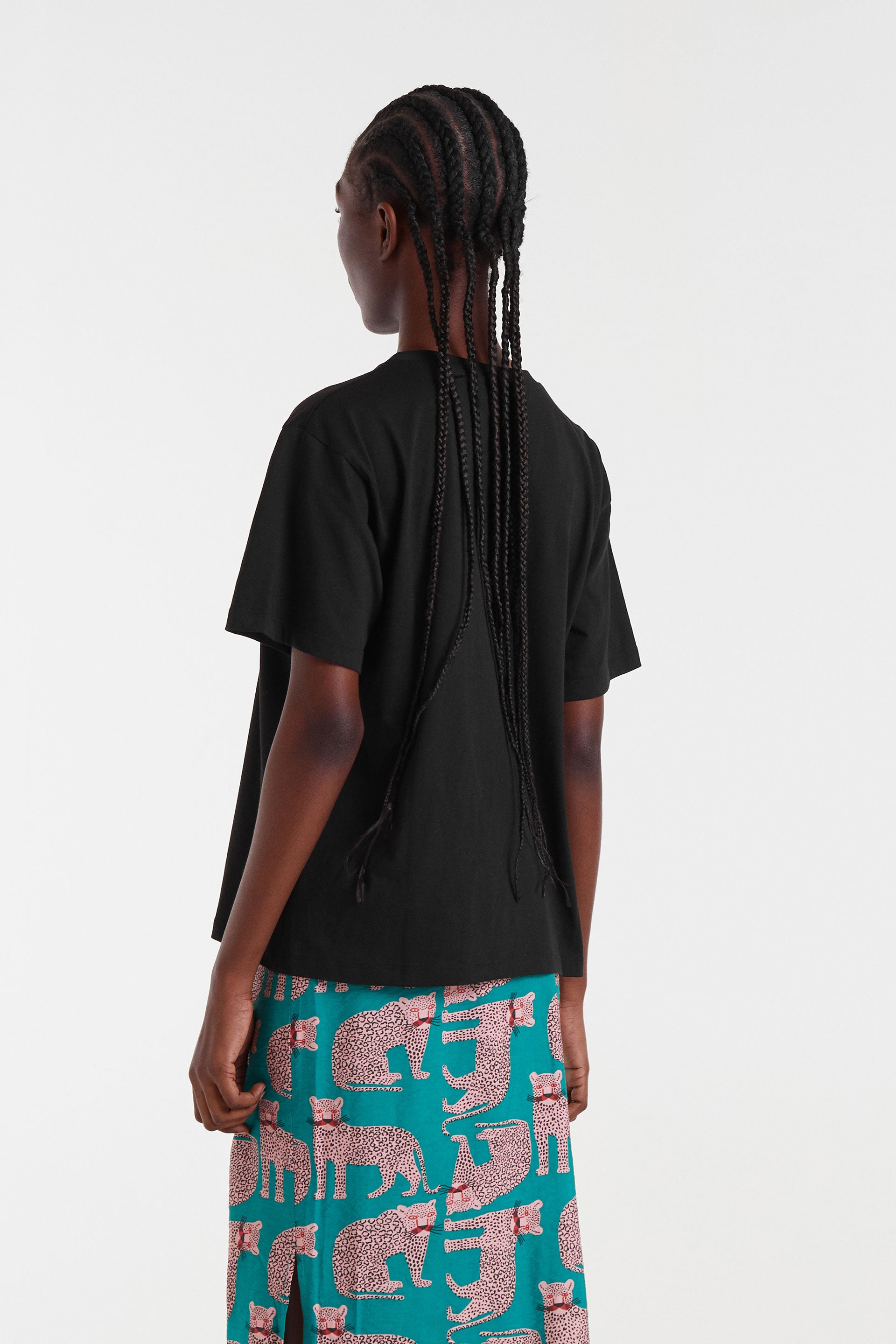 Black T-Shirt with Leopard Print