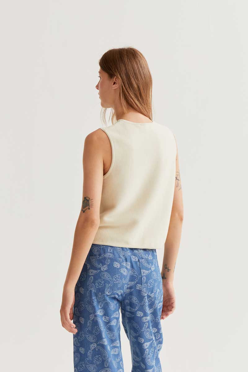 Ecru Knitted Vest