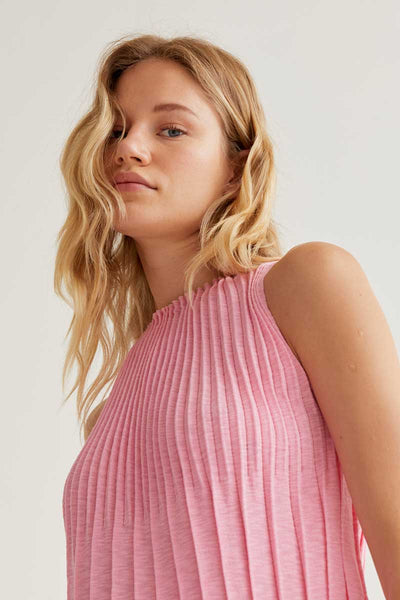 Pink Pleated Dress