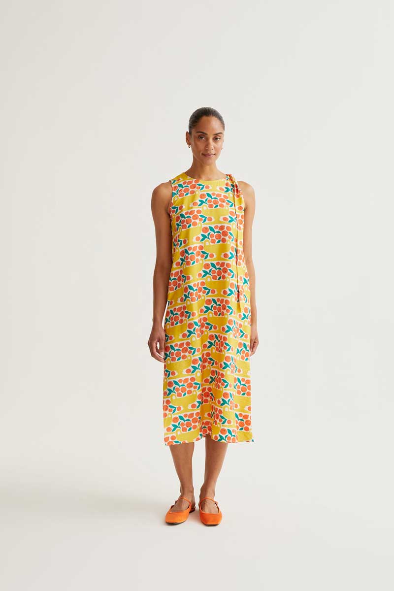 Midi Orange Design Dress