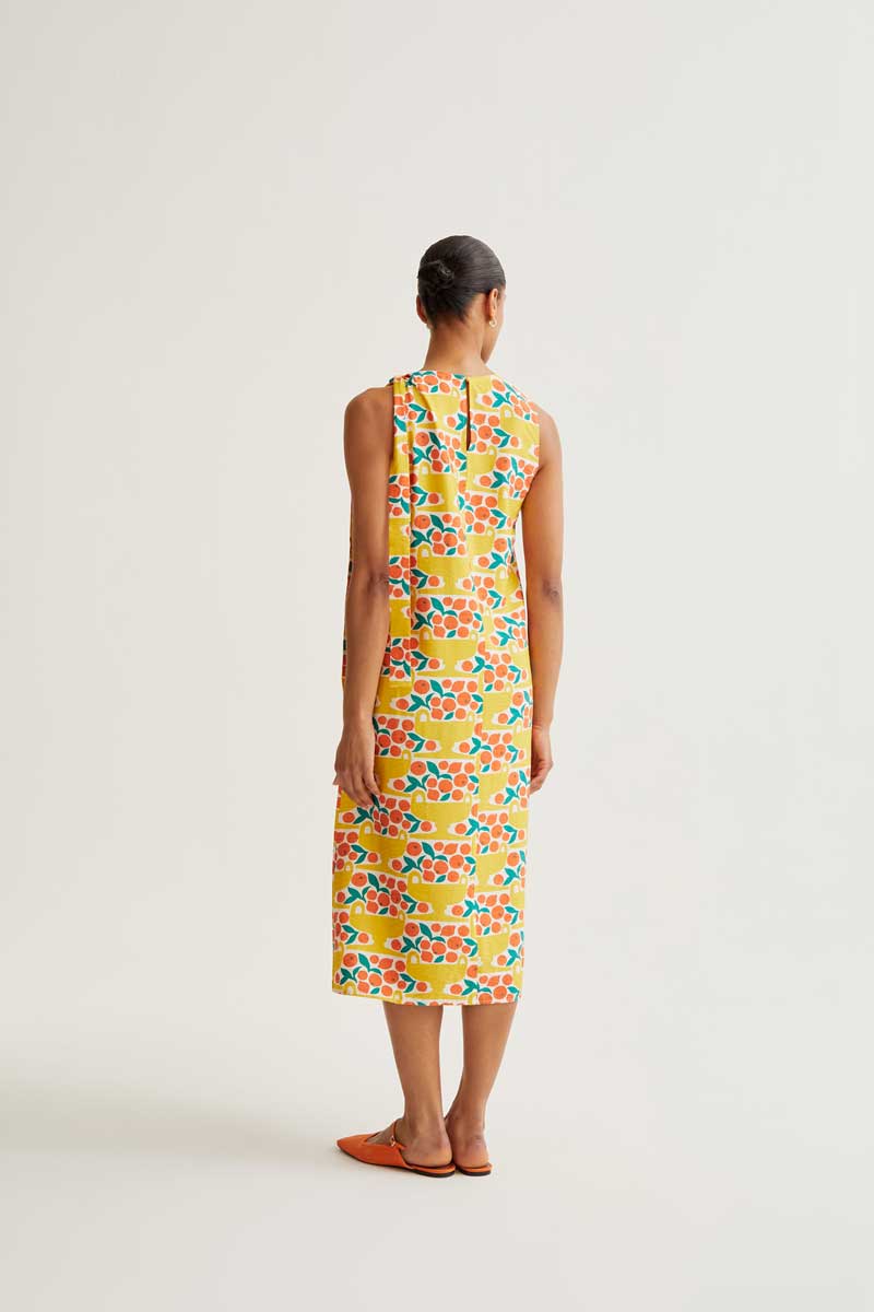 Midi Orange Design Dress