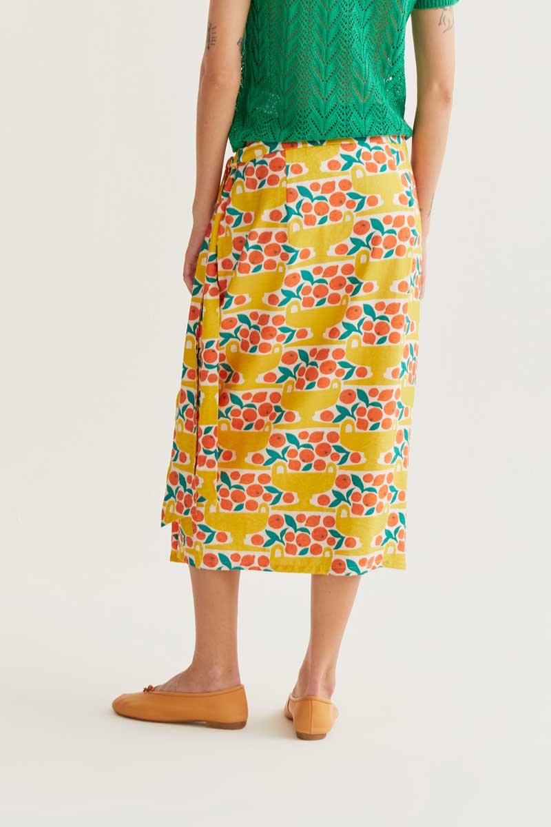 Midi Skirt With Orange Design
