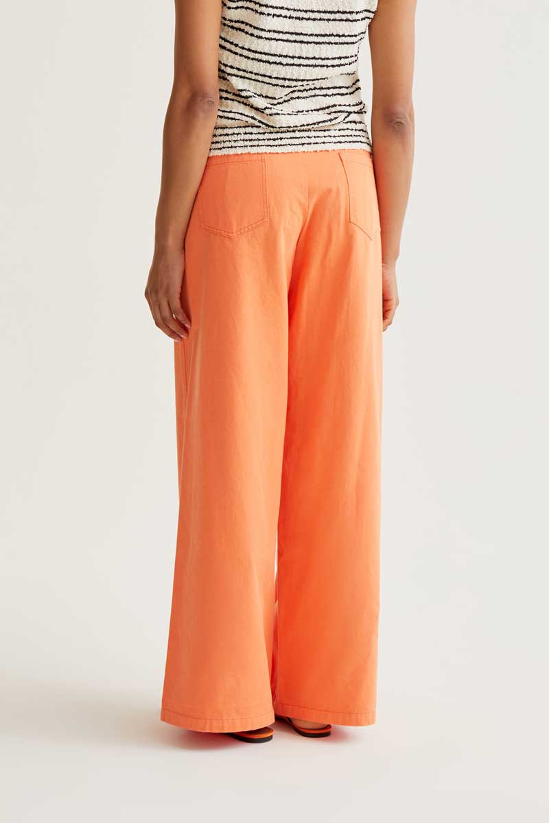 Wide Leg Orange Pants