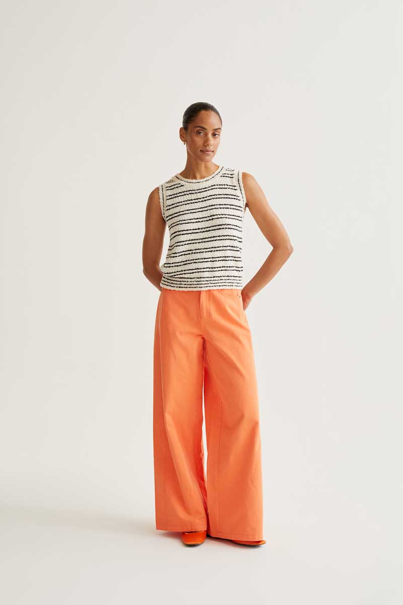 Wide Leg Orange Pants