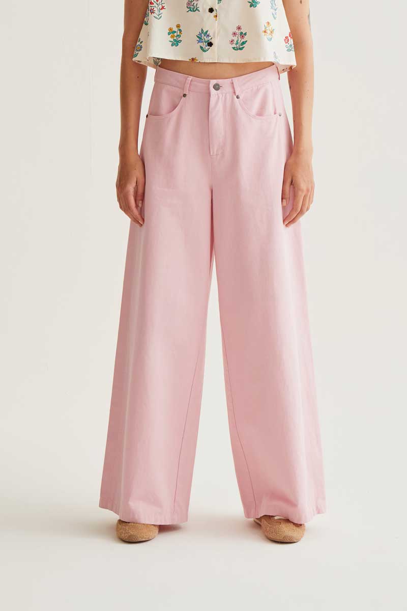 Wide Leg Pink Pants