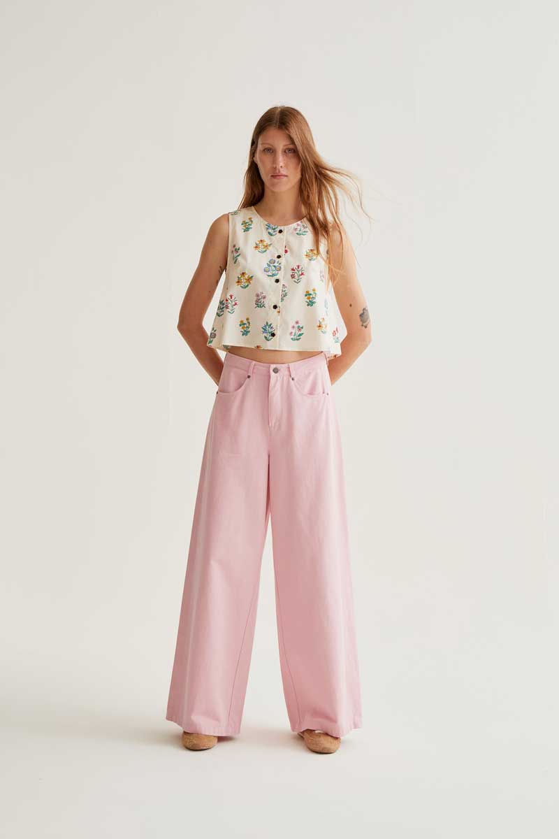 Wide Leg Pink Pants