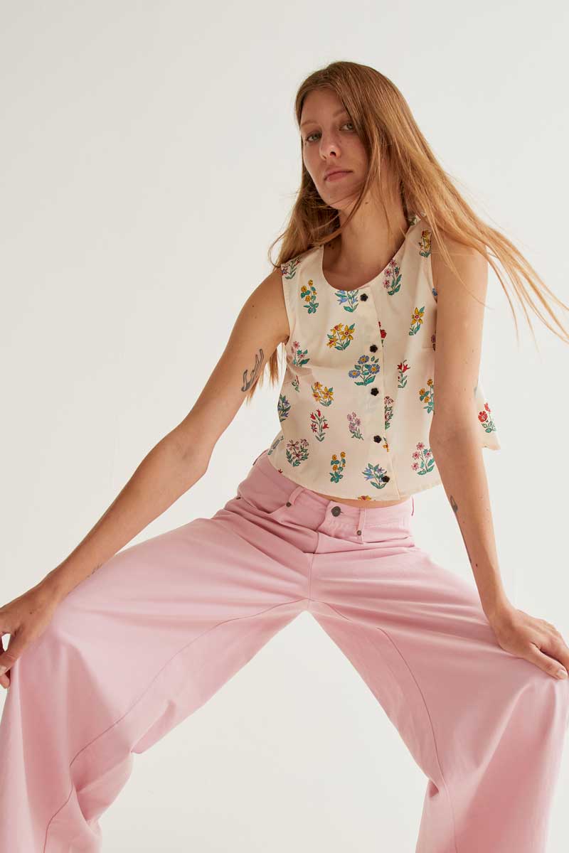 Wide Leg Pink Pants