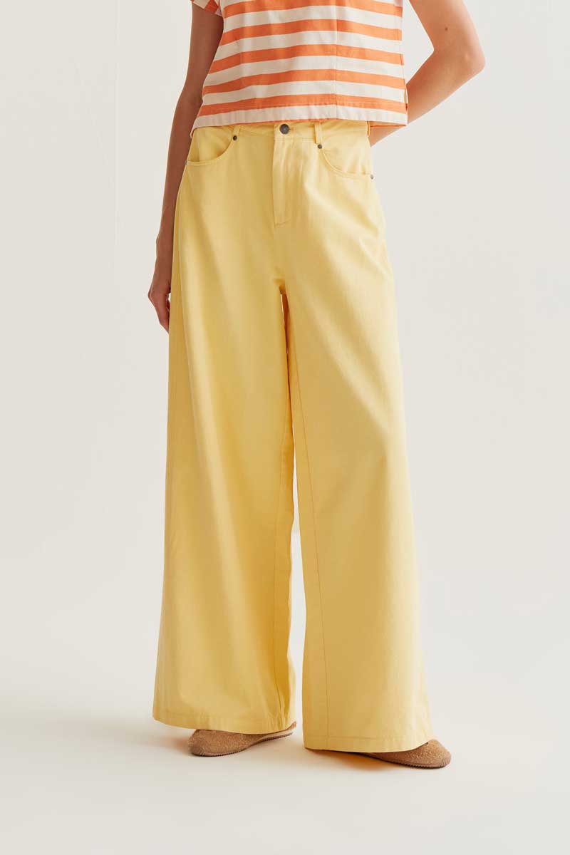 Wide Leg Yellow Pants