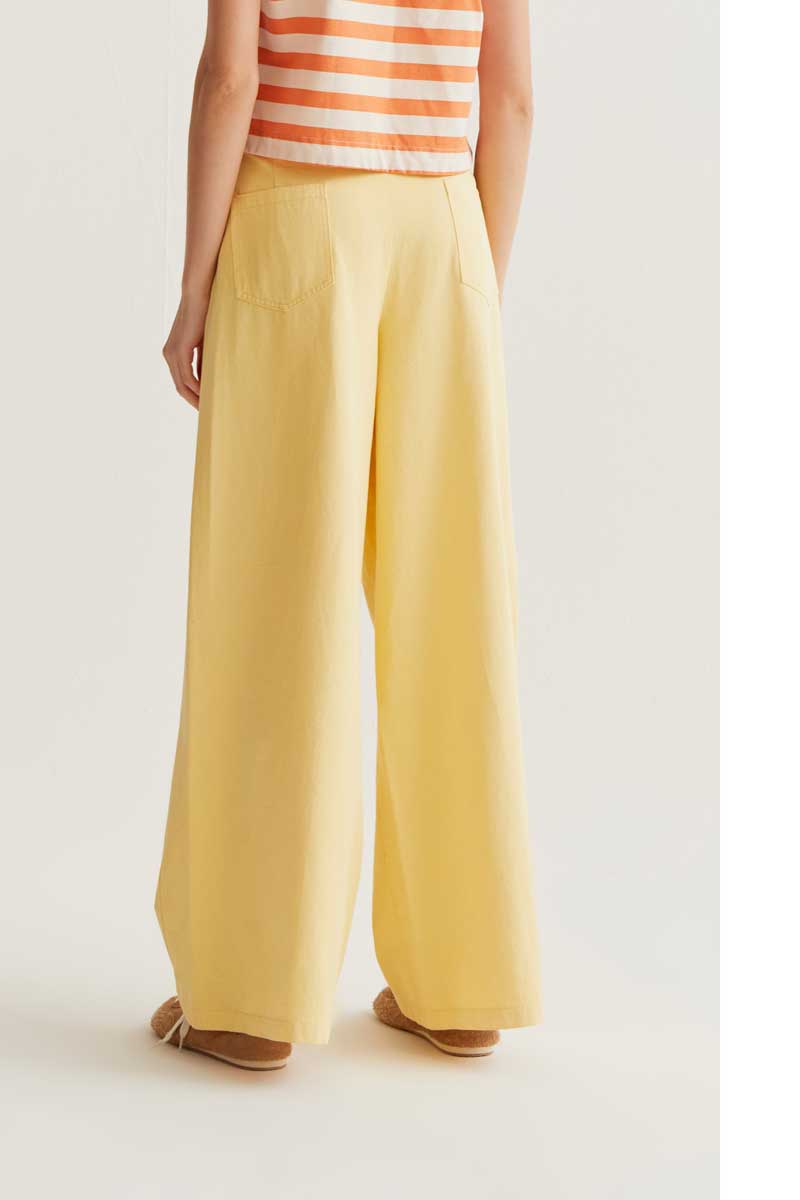 Wide Leg Yellow Pants