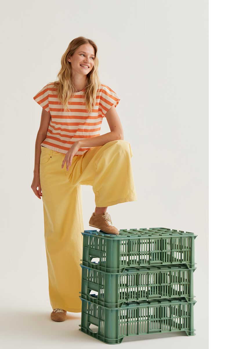 Wide Leg Yellow Pants