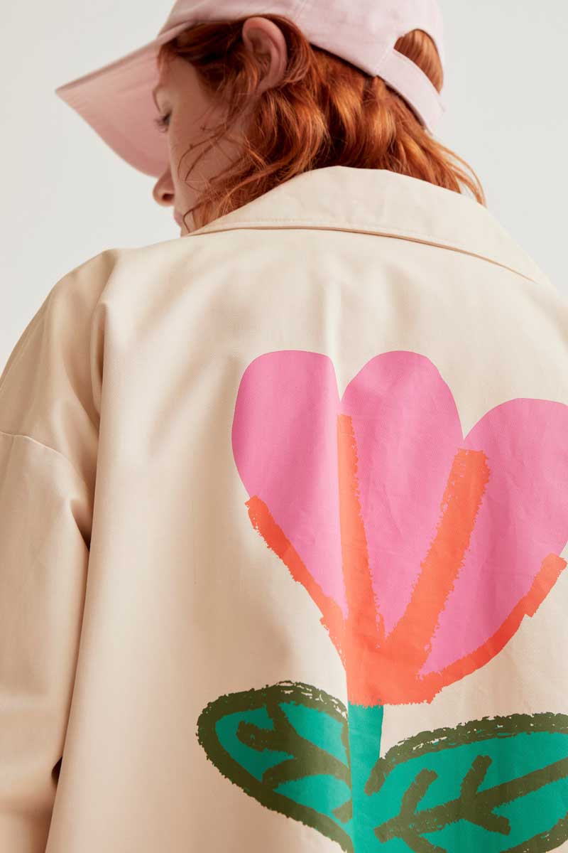 Trench Coat with Tulipan Print