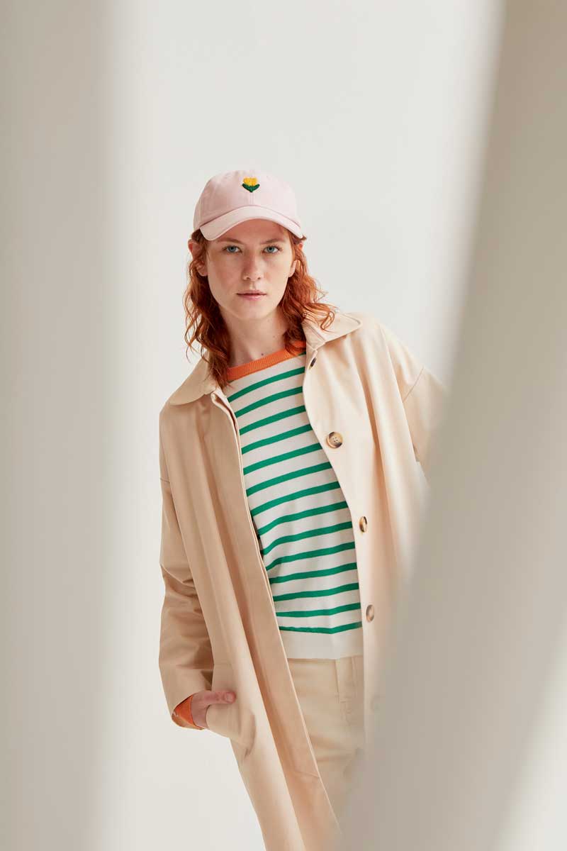Trench Coat with Tulipan Print