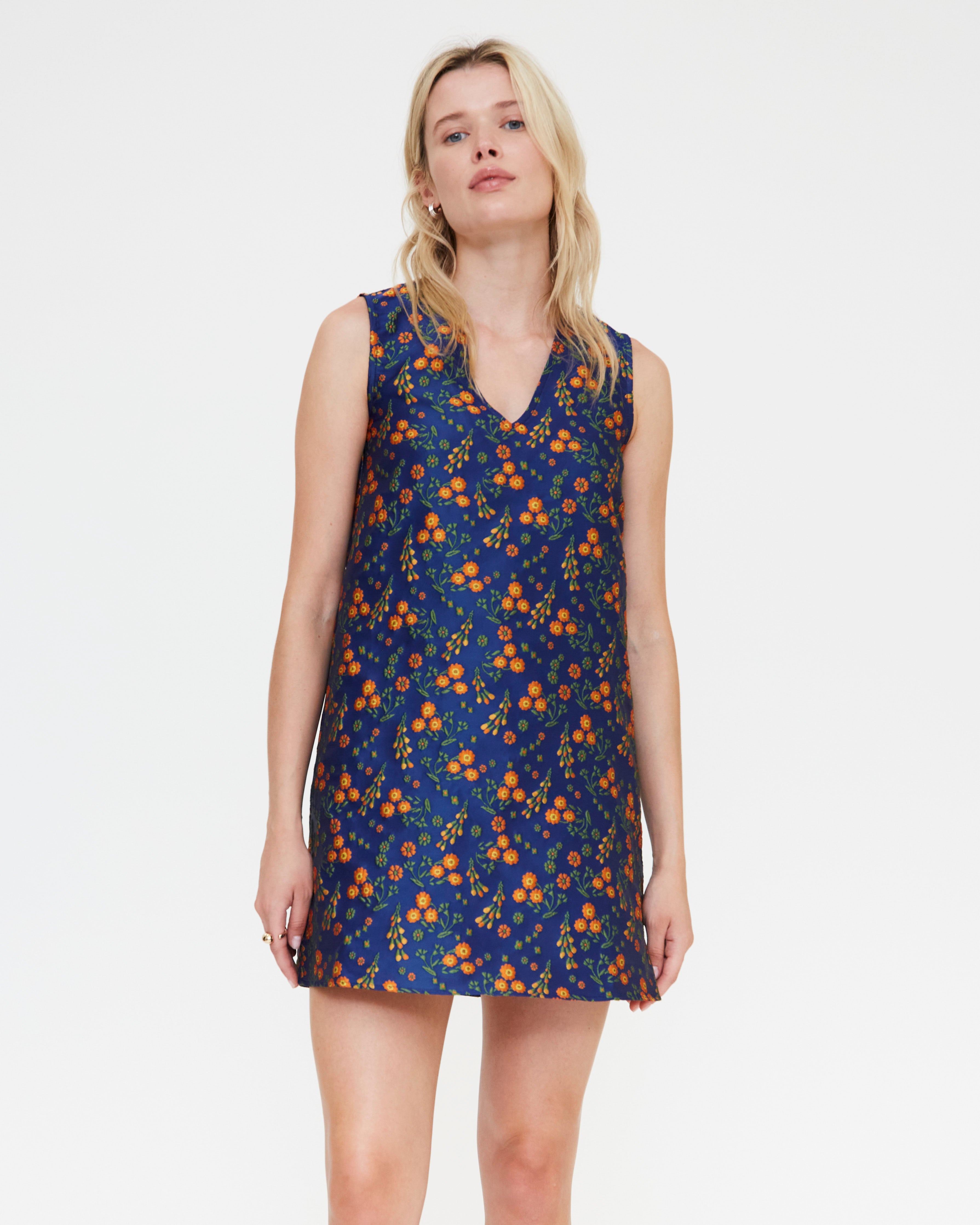 Jacquard Floral Print Dress