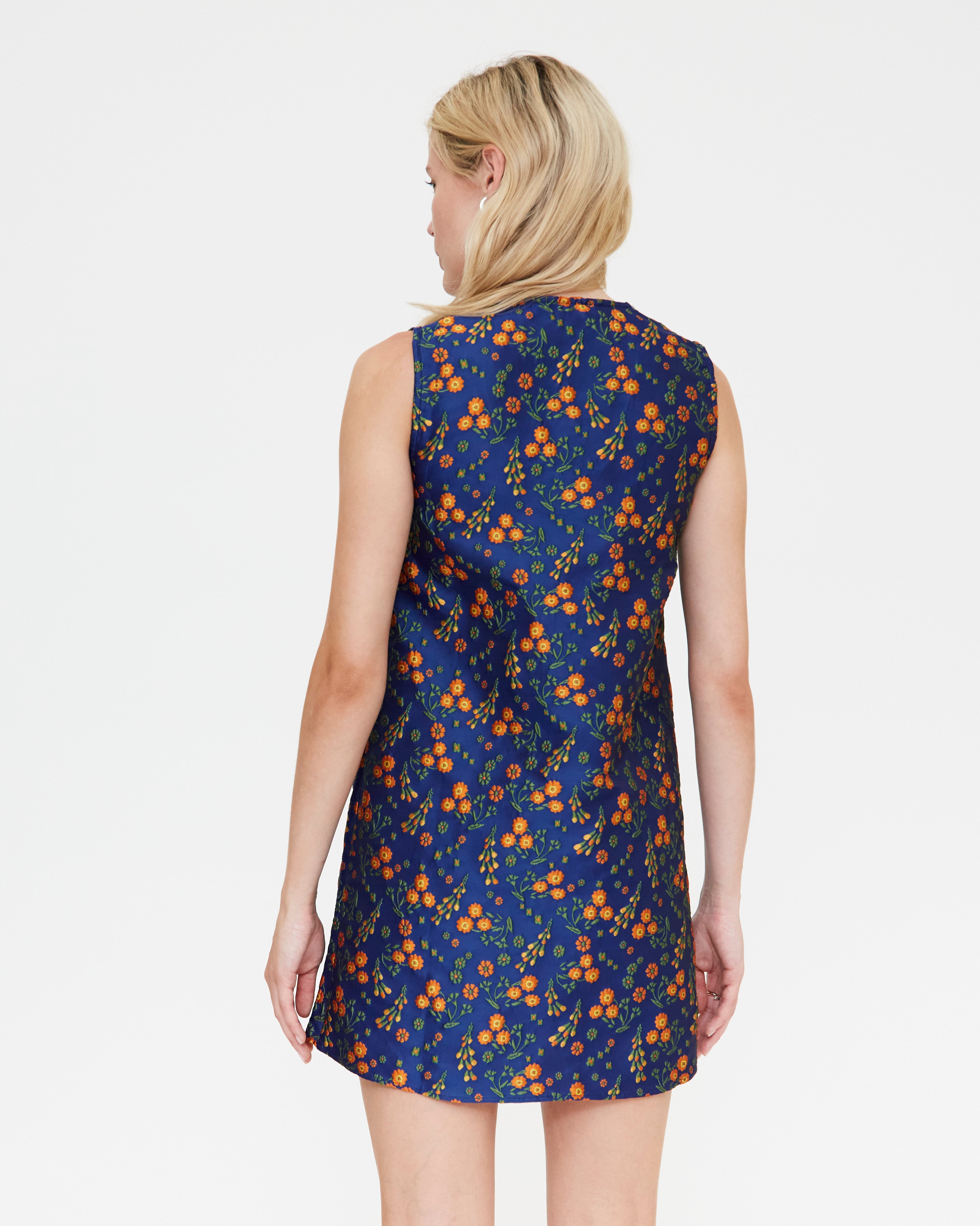 Jacquard Floral Print Dress