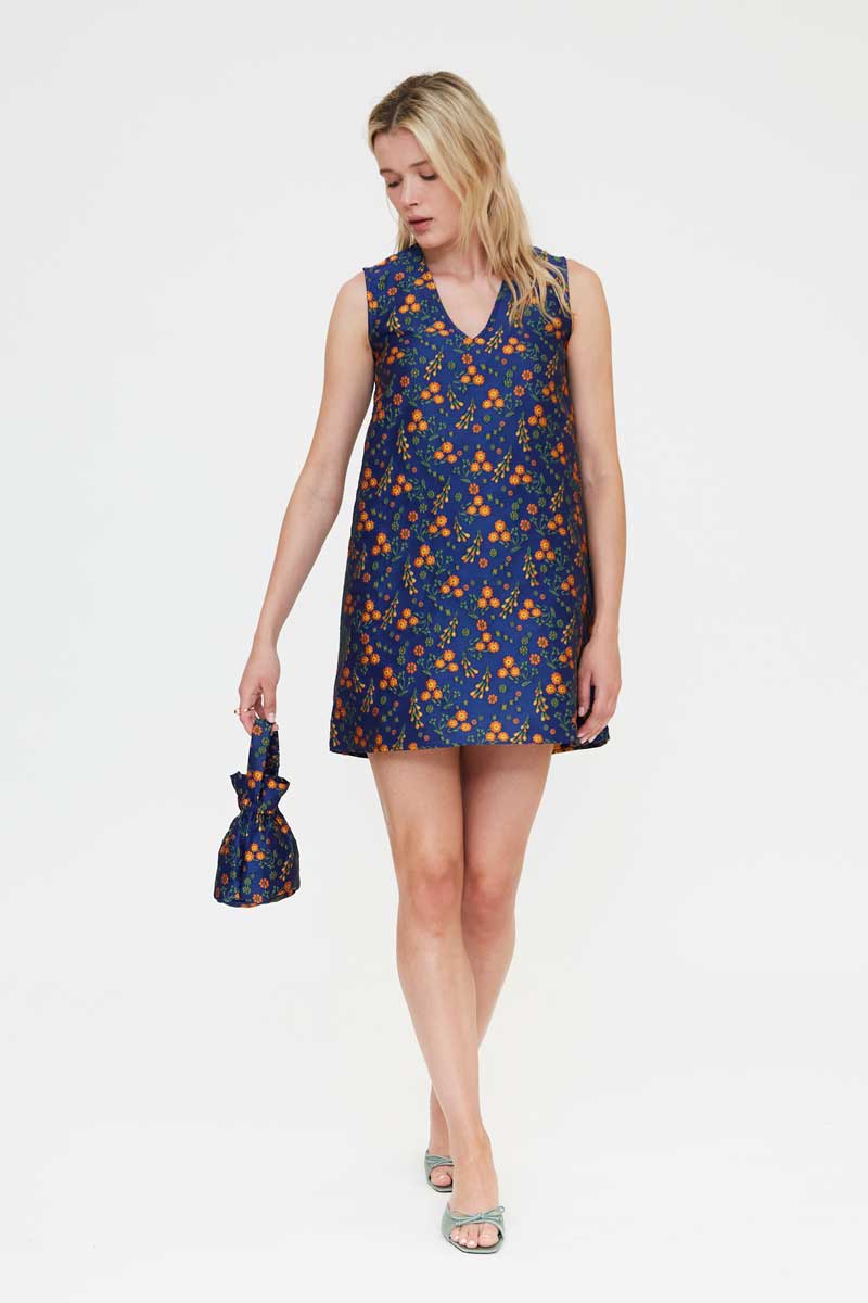 Jacquard Floral Print Dress