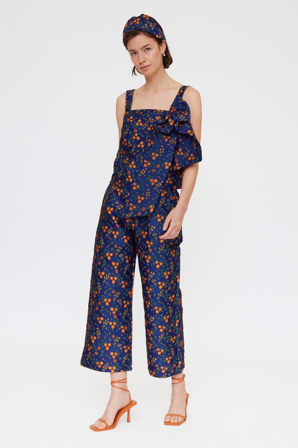 Jacquard Floral Print Top