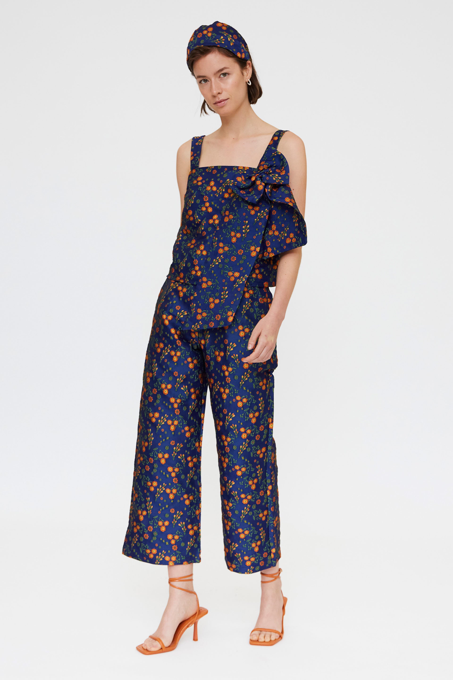 Jacquard Floral Print Top