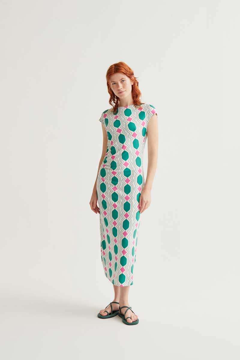 Long Dress Geometrick Print