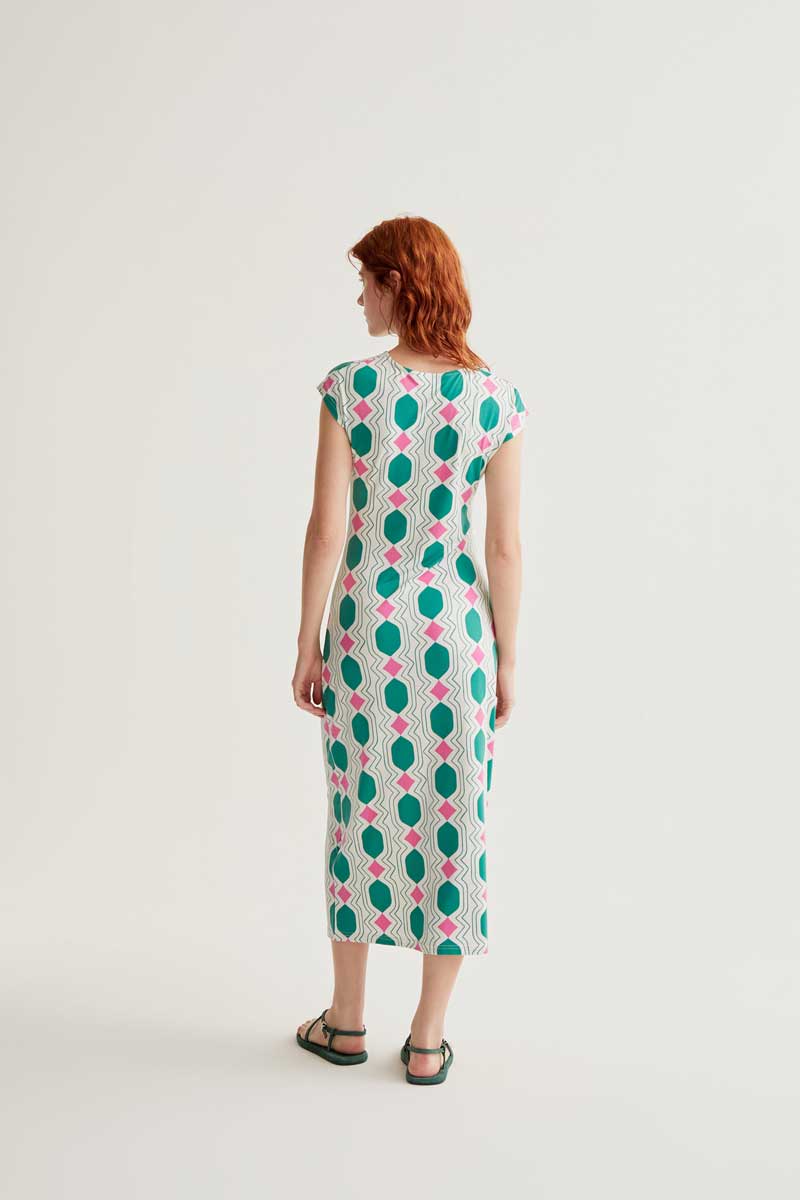 Long Dress Geometrick Print