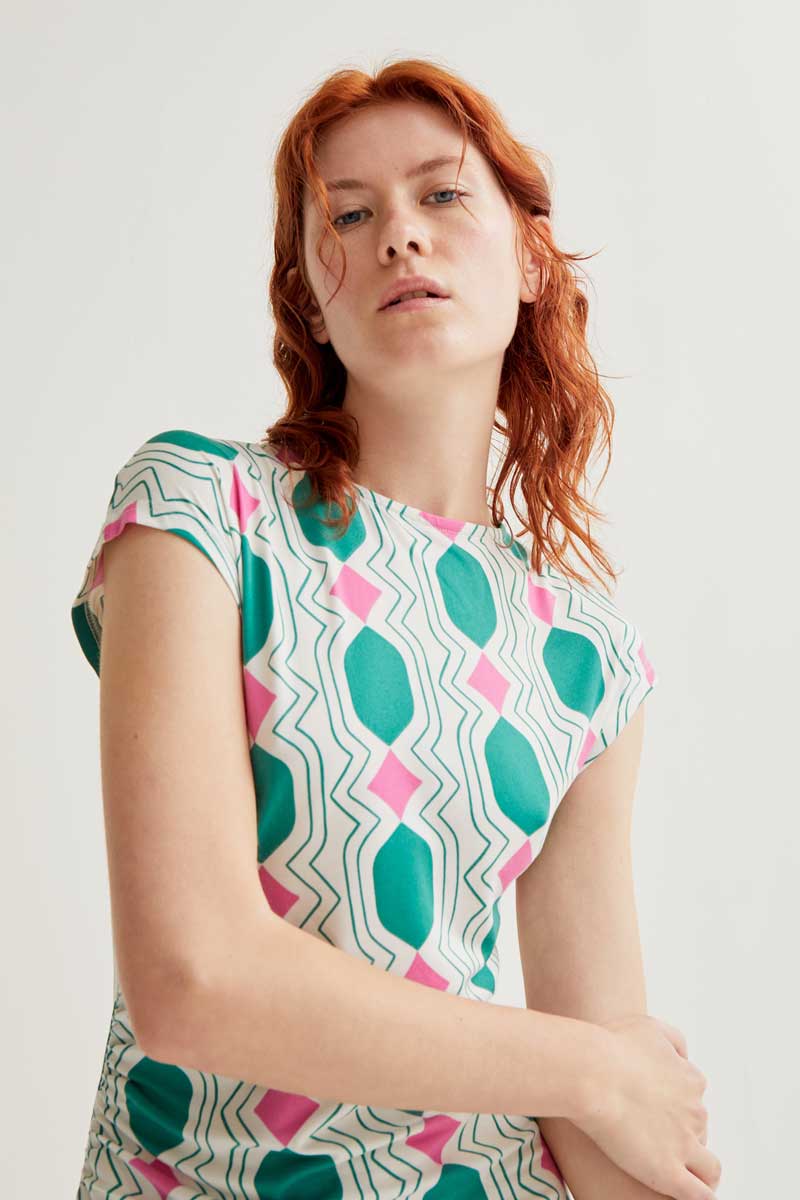 Long Dress Geometrick Print
