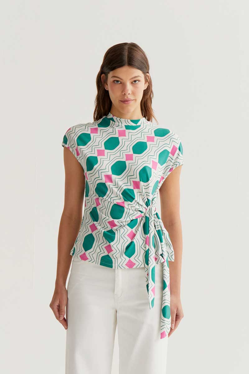 Geometric Print Top