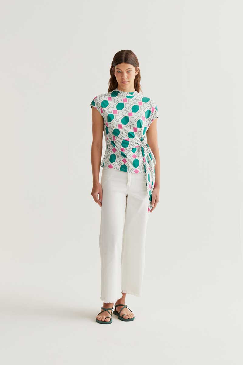 Geometric Print Top