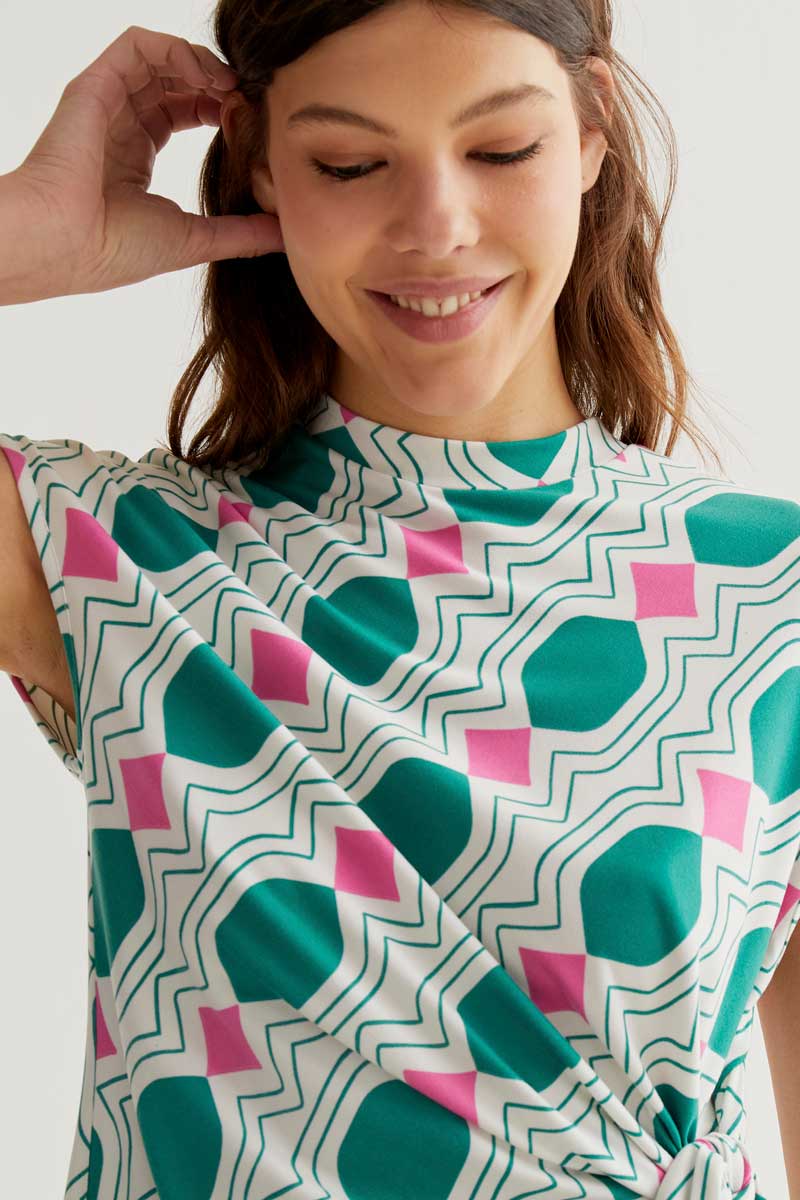 Geometric Print Top