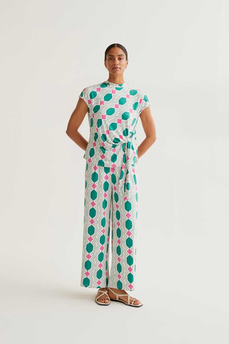 Geometric Print Trousers