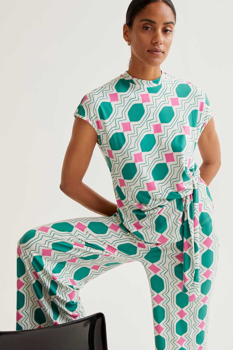 Geometric Print Trousers