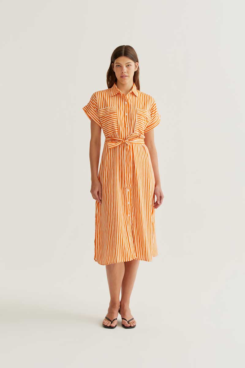 Orange Striped Dress
