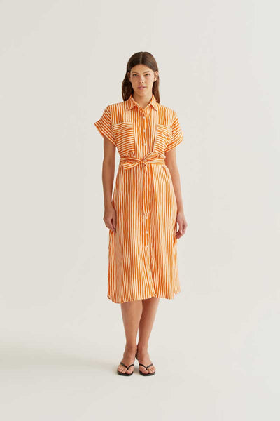Orange Striped Dress