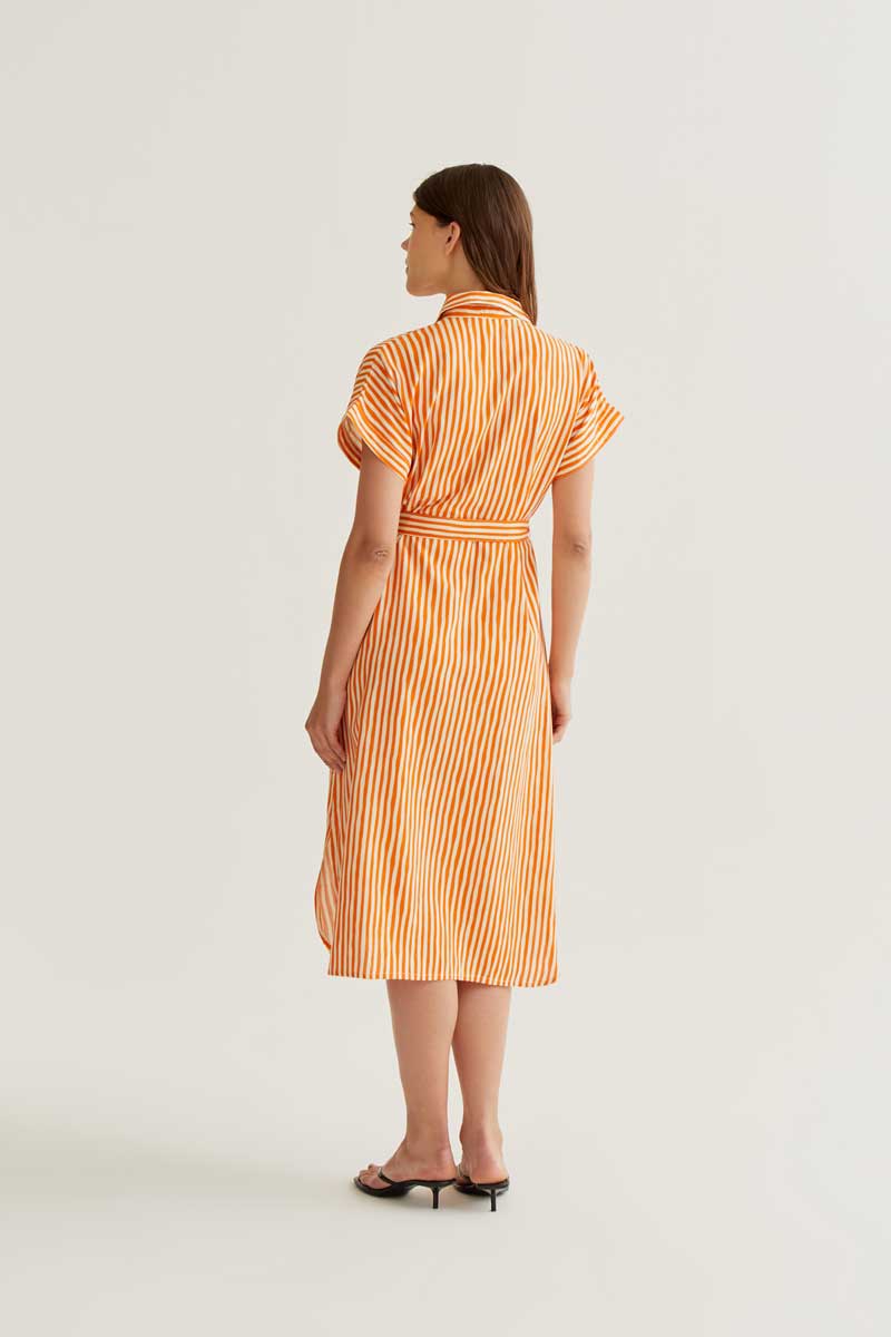 Orange Striped Dress