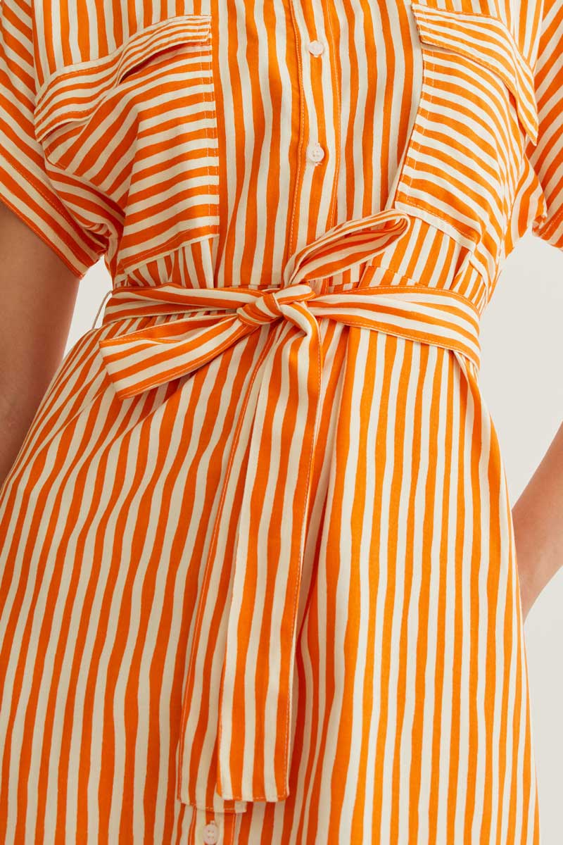 Orange Striped Dress
