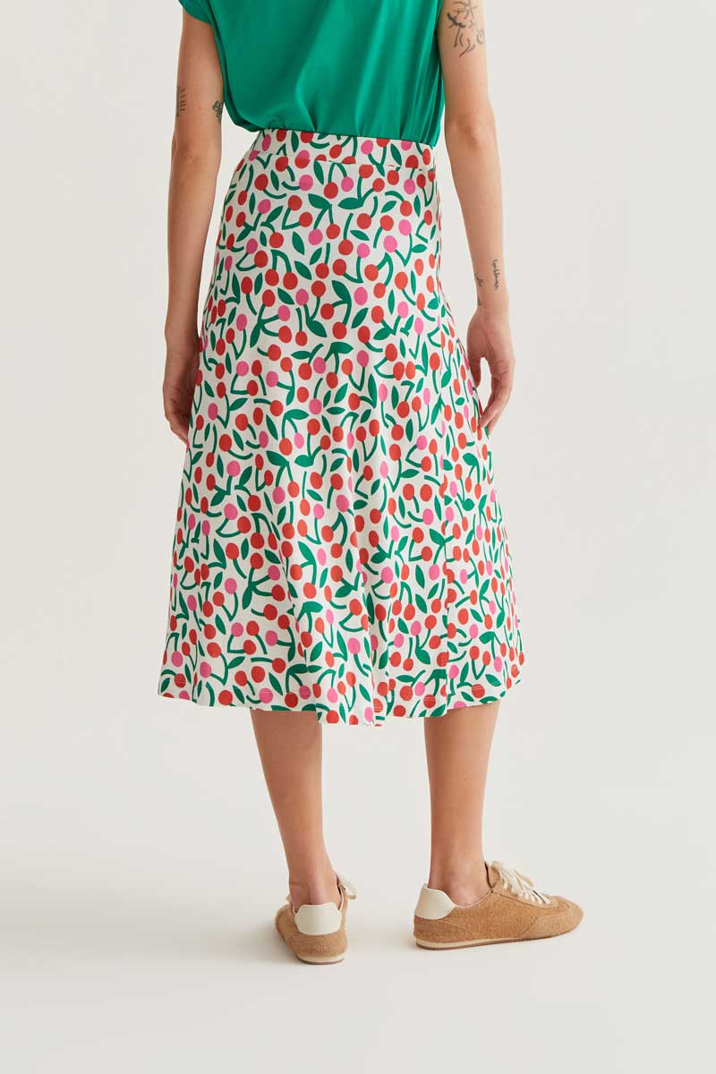 A Line Cherry Pattern Skirt