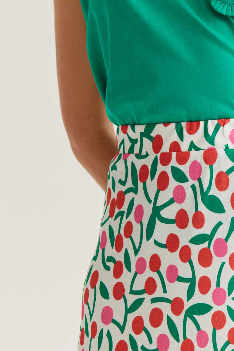 A Line Cherry Pattern Skirt