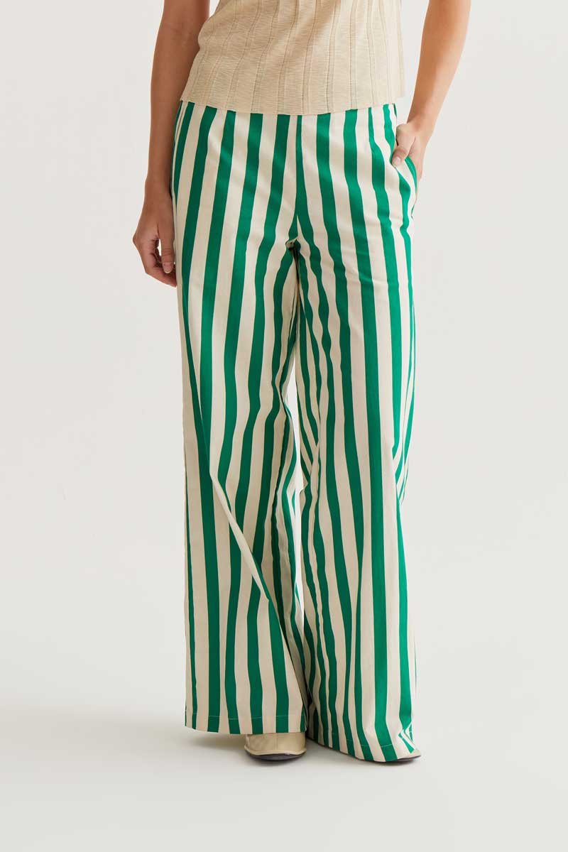 Green Striped Trousers