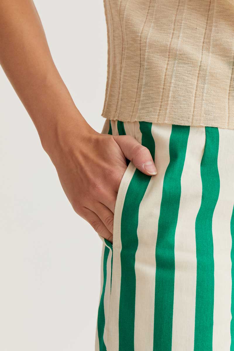 Green Striped Trousers
