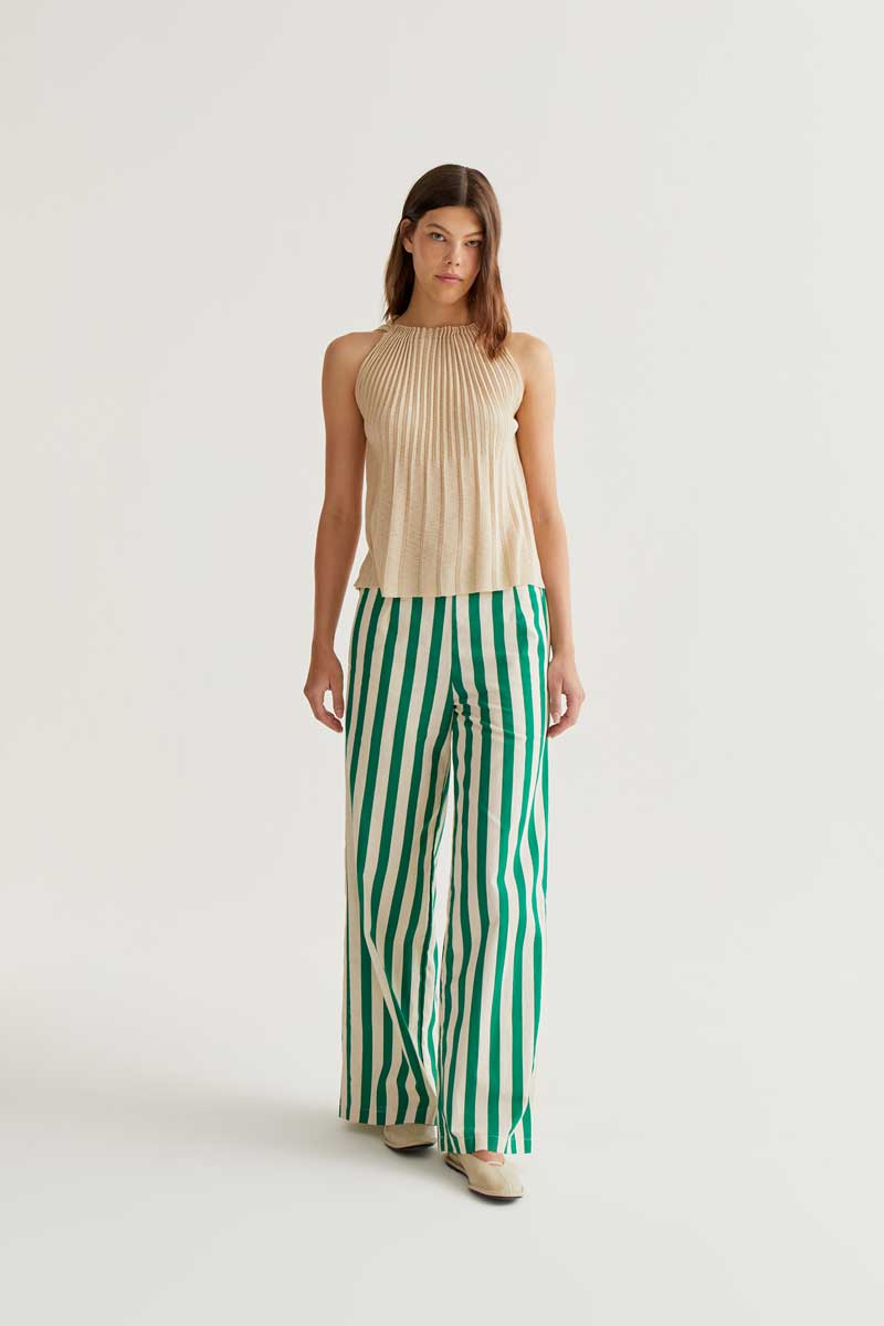 Green Striped Trousers