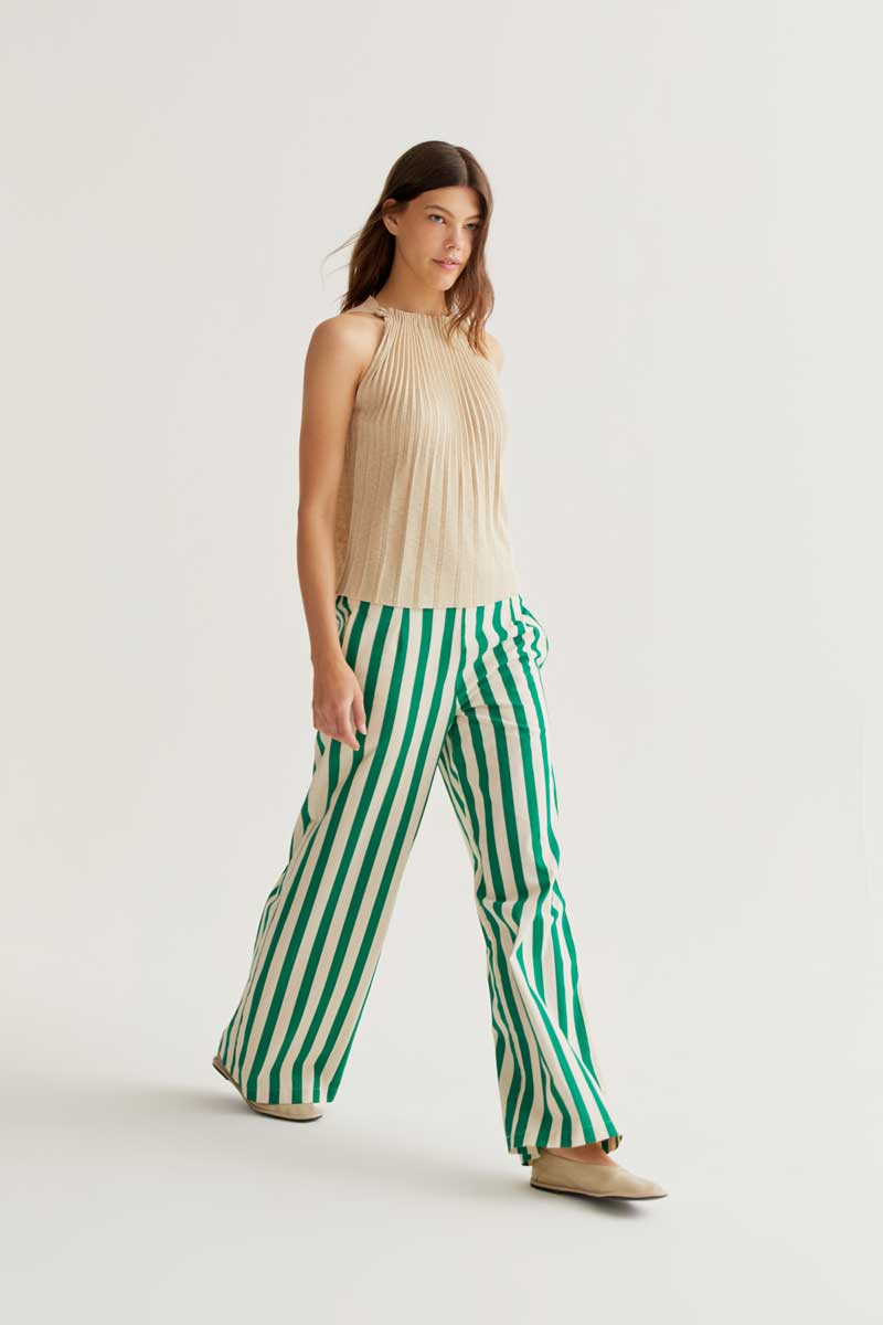 Green Striped Trousers