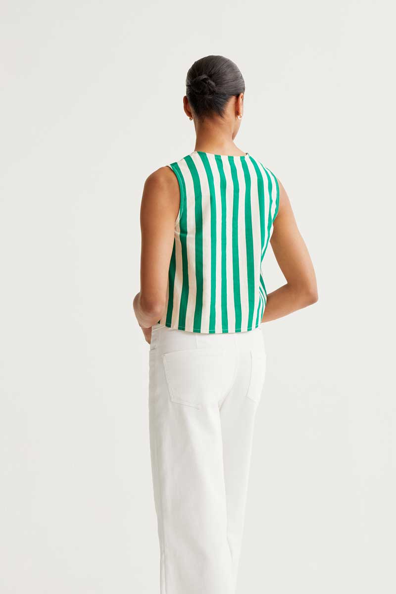 Green Striped Top