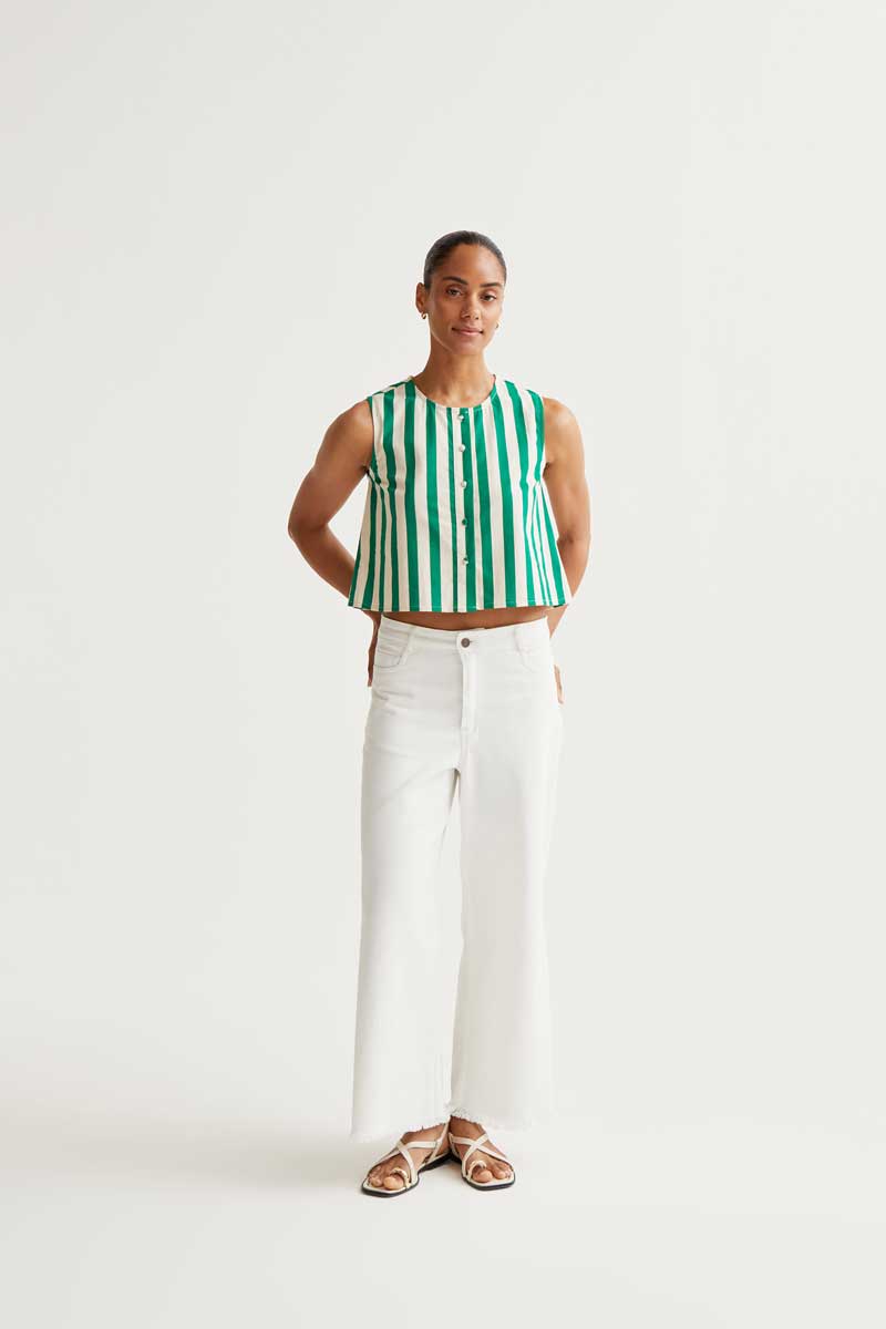 Green Striped Top